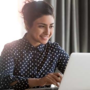 Girl learning online