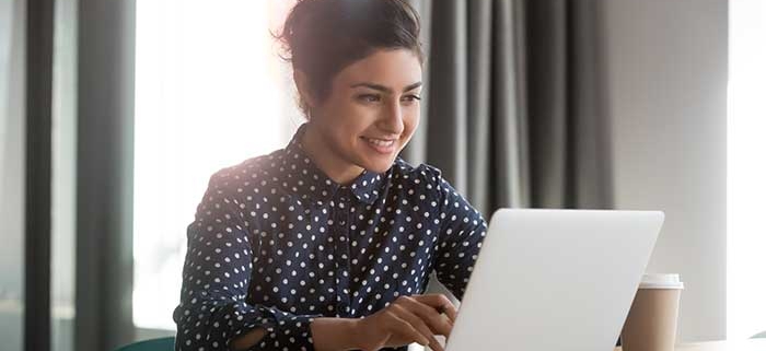 Girl learning online