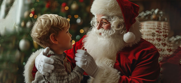 Santa signing for deaf kid