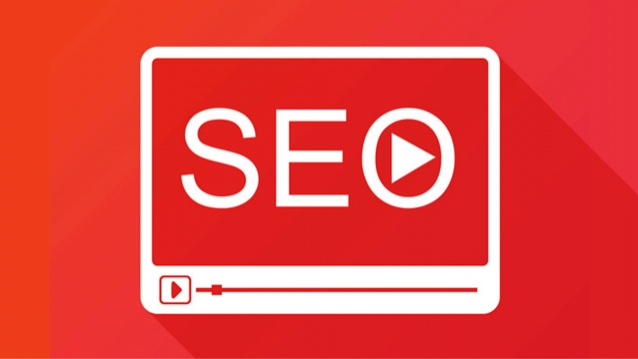 Red graphic of a video player with "SEO" text and a play button, symbolizing search engine optimization video content featuring closed captions.